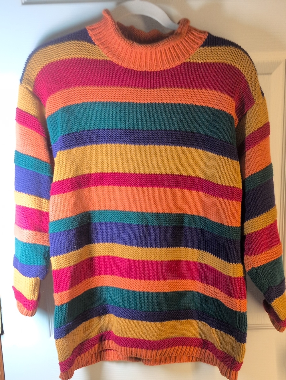Colorful Striped Crewneck Sweater - Multicolor